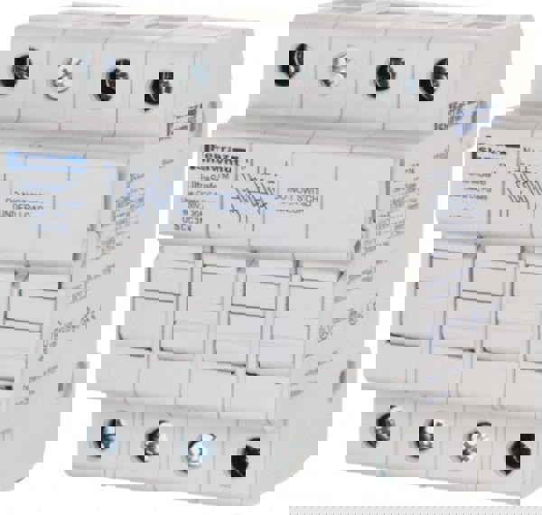 3 Pole, 600 VAC/VDC, 30 Amp, DIN Rail Mount Fuse Holder